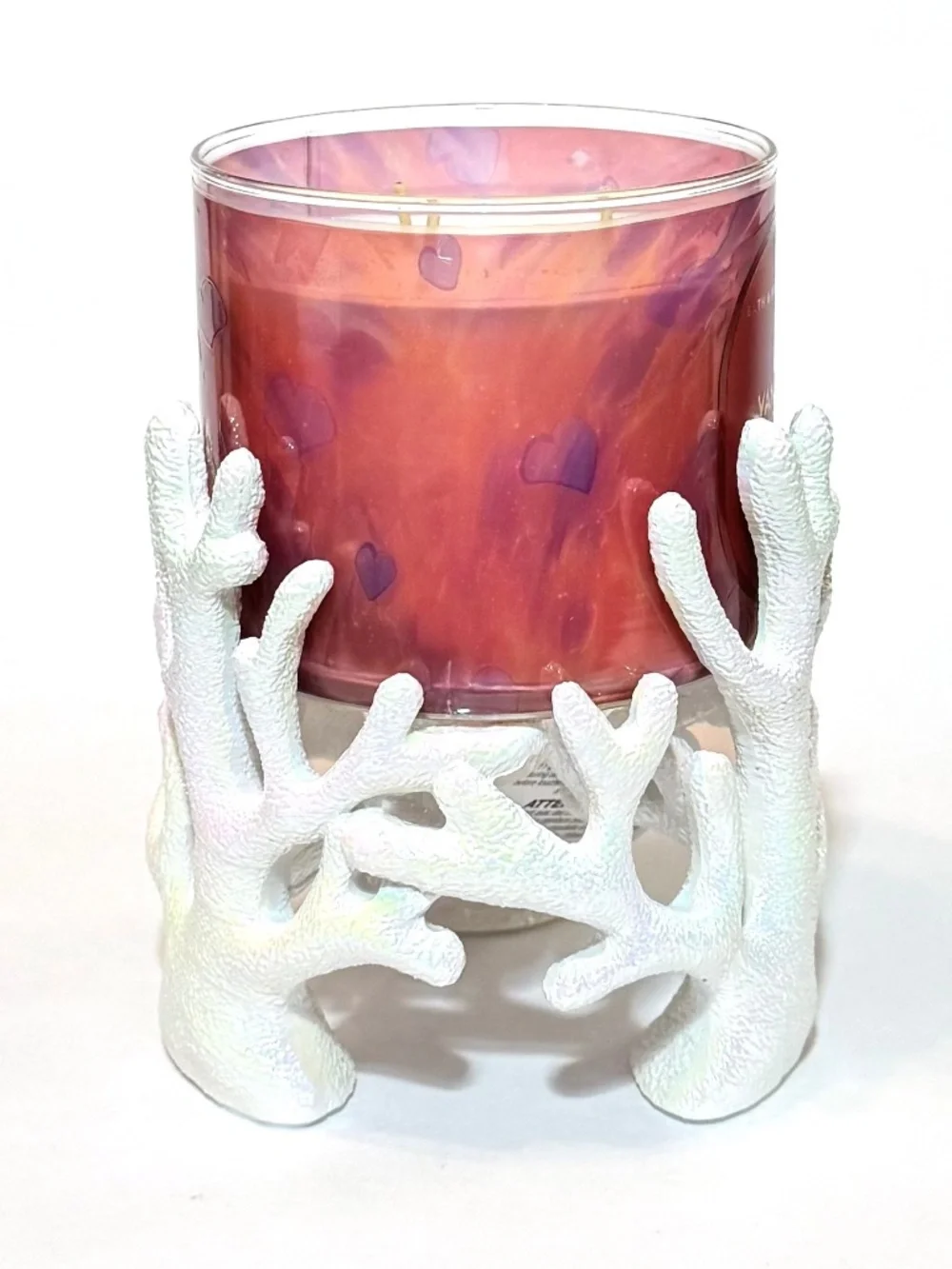 IRIDESCENT CORAL 3-Wick Candle Holder